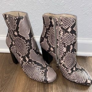 STEVE MADDEN Snake print booties